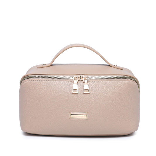 B23055-3 Compartments Waterproof Cosmetic/Makeup Bag: L Khaki
