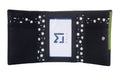Peony Tri Fold Purse: Black