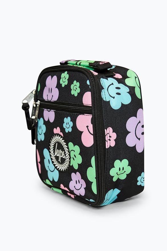 Hype Black Happy Flowers Lunchbox