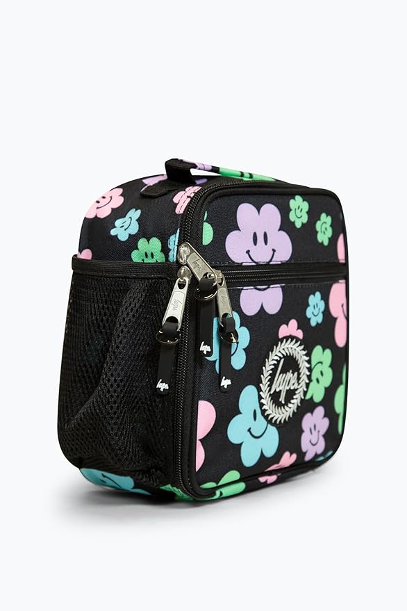 Hype Black Happy Flowers Lunchbox