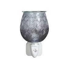 Wax Melter Plug In - Grey Glass Leaf 12cm