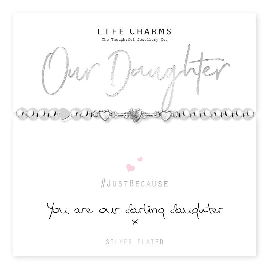 Life Charm Our Daughter Plated Silver Bracelet