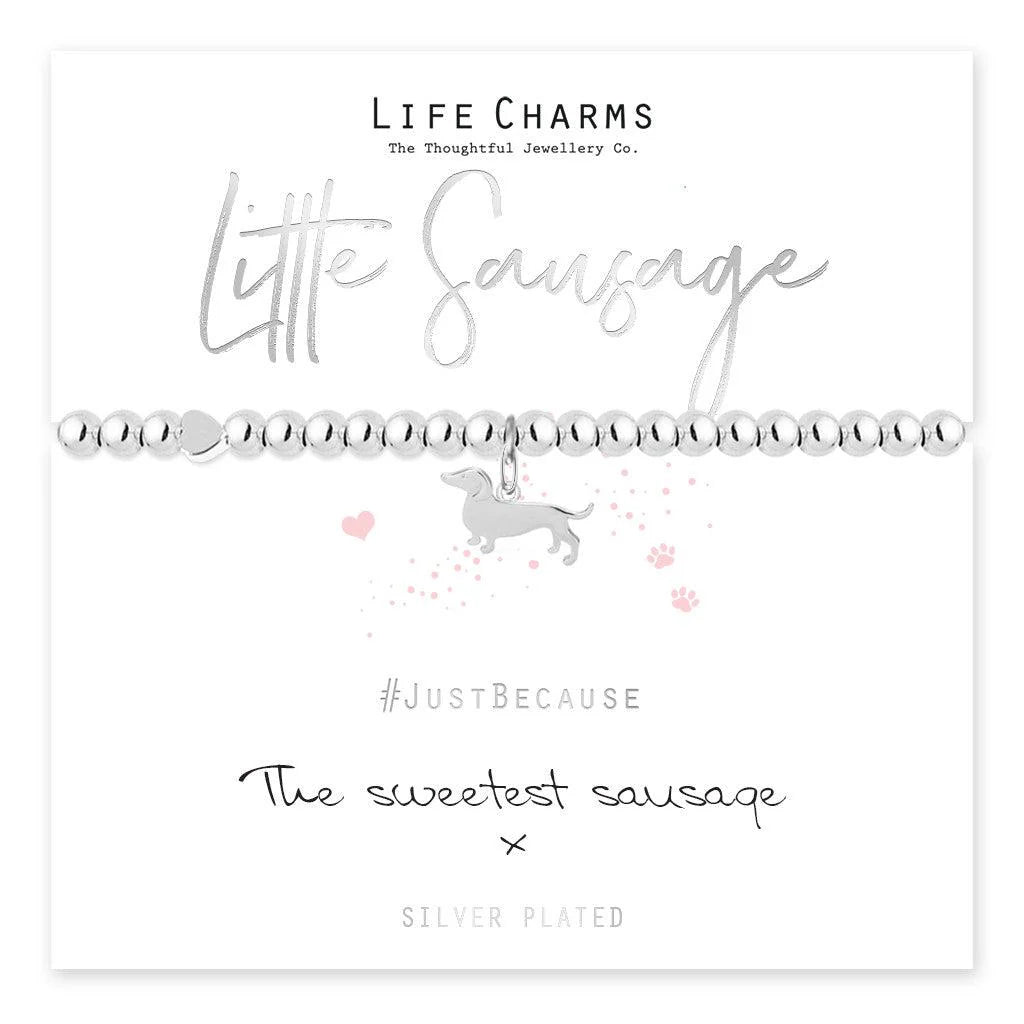 Life Charm Little Sausage Silver Plated Bracelet