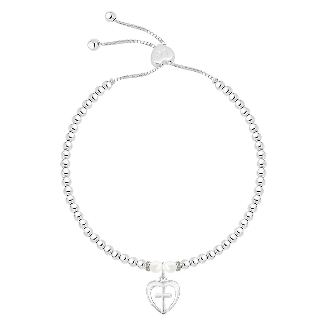 Life Charm Confirmation Silver Plated With Freshwater Pearls