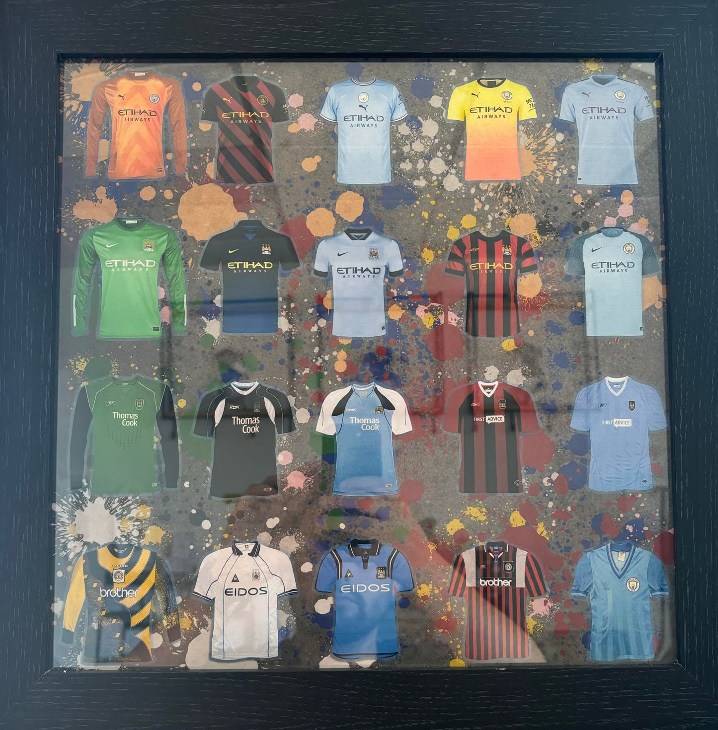 Manchester City Evolution Framed Art – Iconic Kit Collection Display