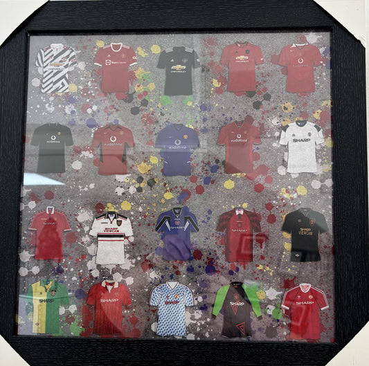 Manchester United Evolution Framed Art – Iconic Kit Collection Display