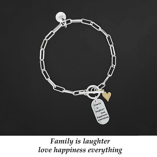 Dog Tag Two Tone Message Bracelet Family