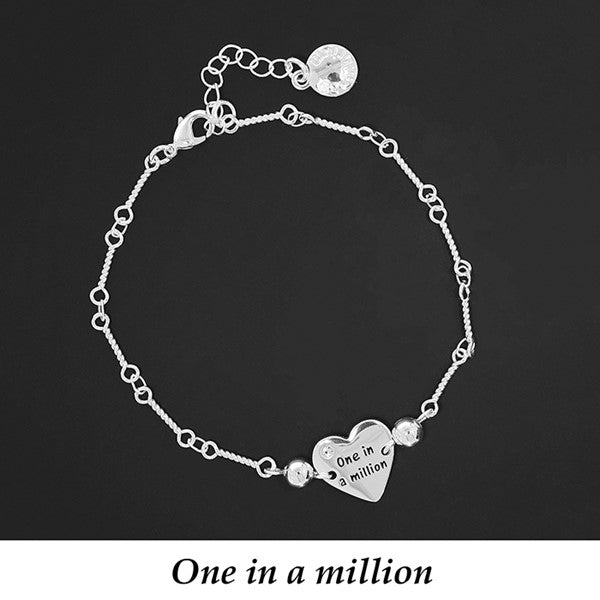 Twisted Silver Plated Message Bracelet Million