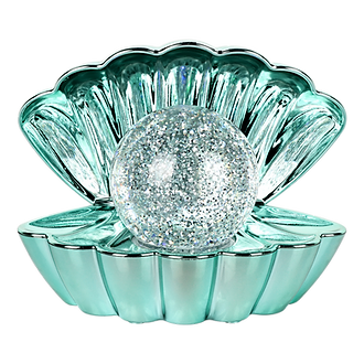 Mint Metallic Clam With Glitter Pearl - Colour Changing LED Lamp