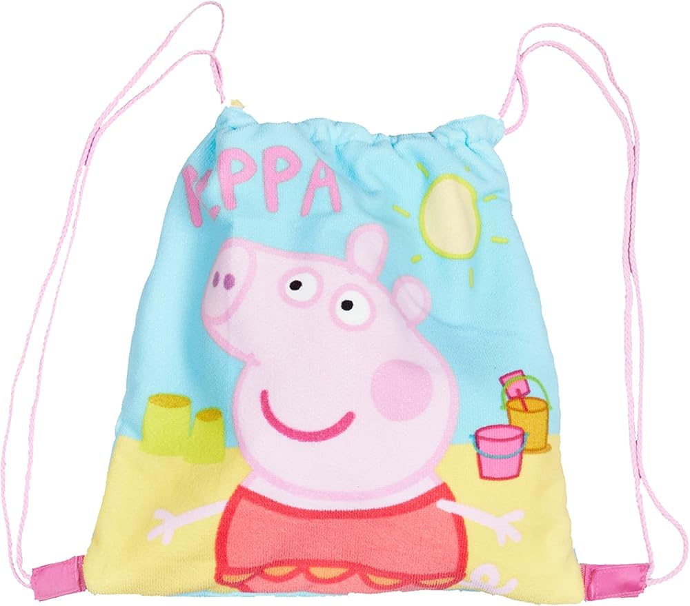 Peppa Pig Towel & Pull String Bag, 149 x 73 cm