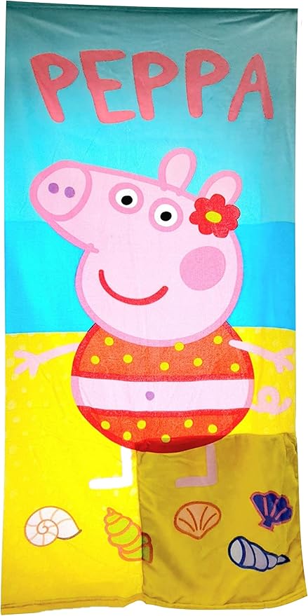 Peppa Pig Towel & Pull String Bag, 149 x 73 cm