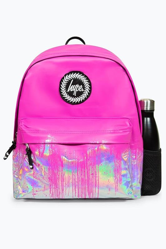 HYPE Pink Holo Drips Backpack