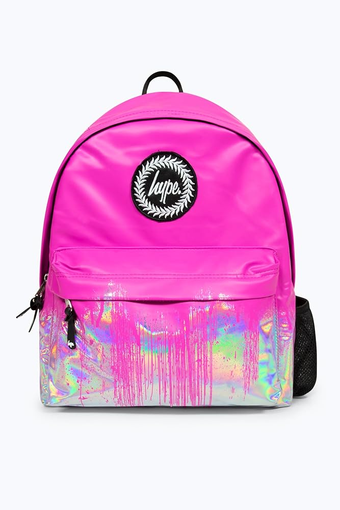 Hype Pink Drip Holographic Backpack