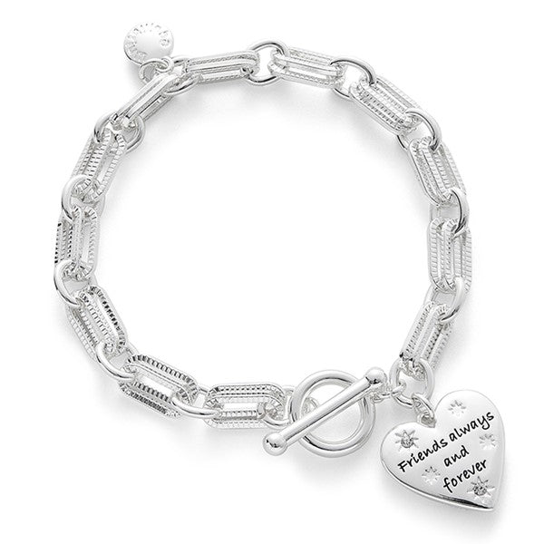 Modern Links Silver Plated Bracelet Friends