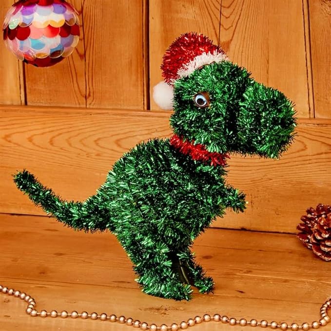 Tinsel Tyrannosaurus Dinosaur Christmas Decoration