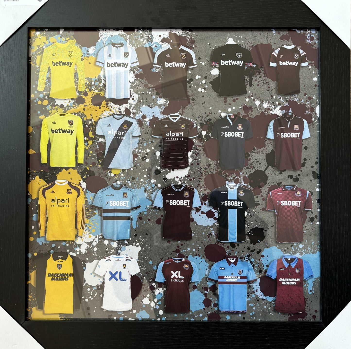 West Ham Evolution Framed Art – Iconic Kit Collection Display