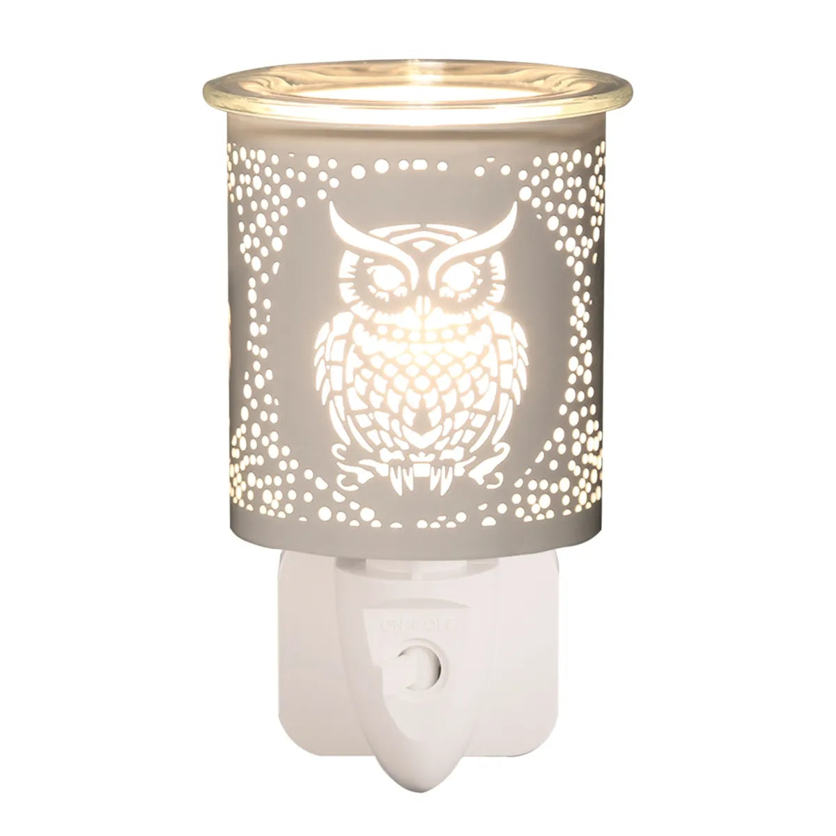 White & Gold Silhouette Owl - Plug In Wax Melter